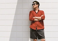 Straight fluid bermuda shorts