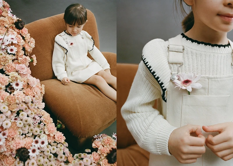 Short denim pinafore