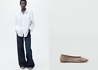 Rhinestone die-cut ballet flats