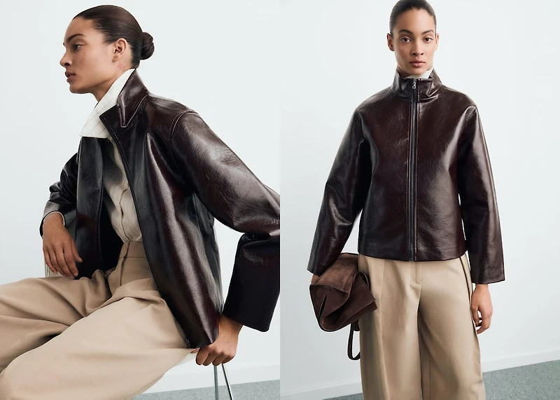 Perkins collar texture jacket