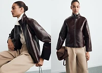 Perkins collar texture jacket