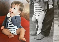 Striped knitted romper