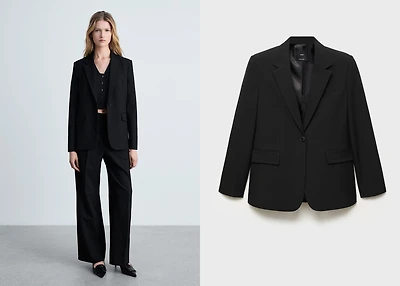 Straight blazer with flap pockets