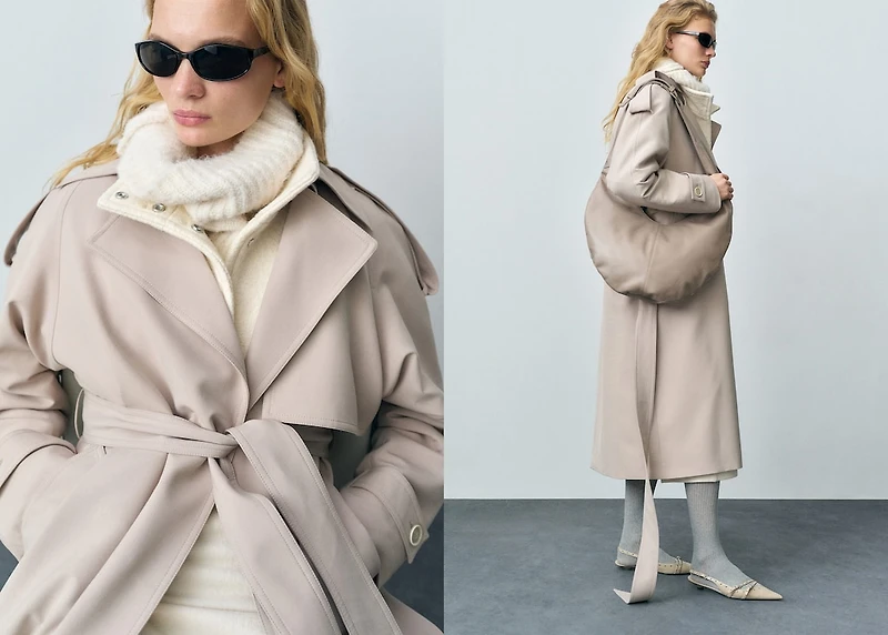 Oversized trench coat with belt