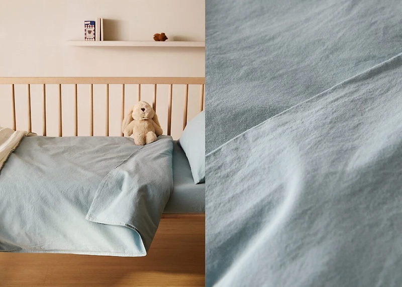 Children’s washed cotton double-stitched duvet cover for crib