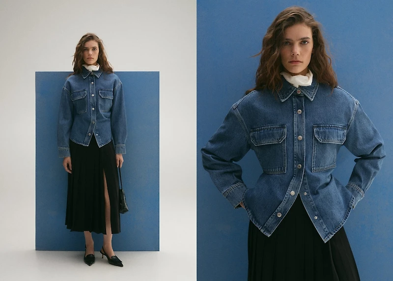 Denim overshirt pockets