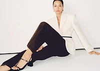 High-heeled sandals with buckle straps