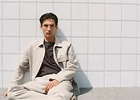 Straight-fit linen overshirt