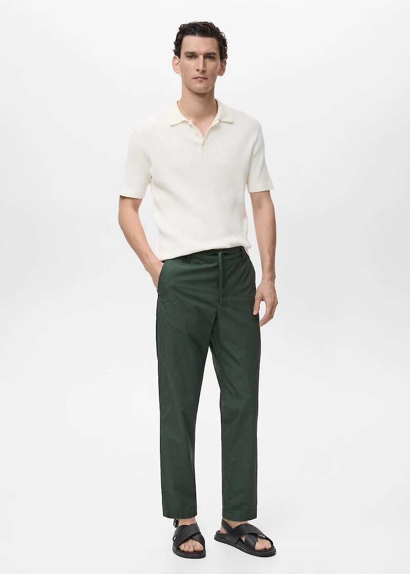 Poplin cotton pants