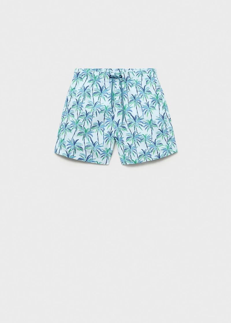 Palm trees print swimsuit trunks