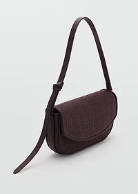 Raffia shoulder bag with flap