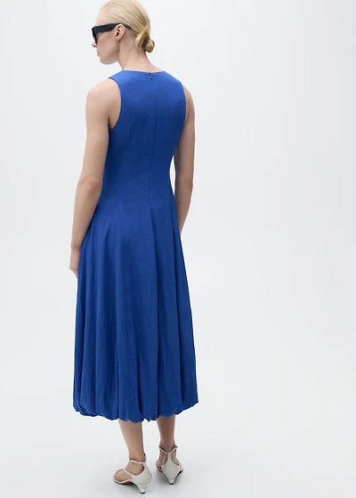 Midi-dress with puffed hem