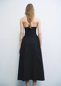 Halter neck cotton midi-dress