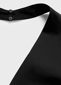 Halter neck cotton midi-dress