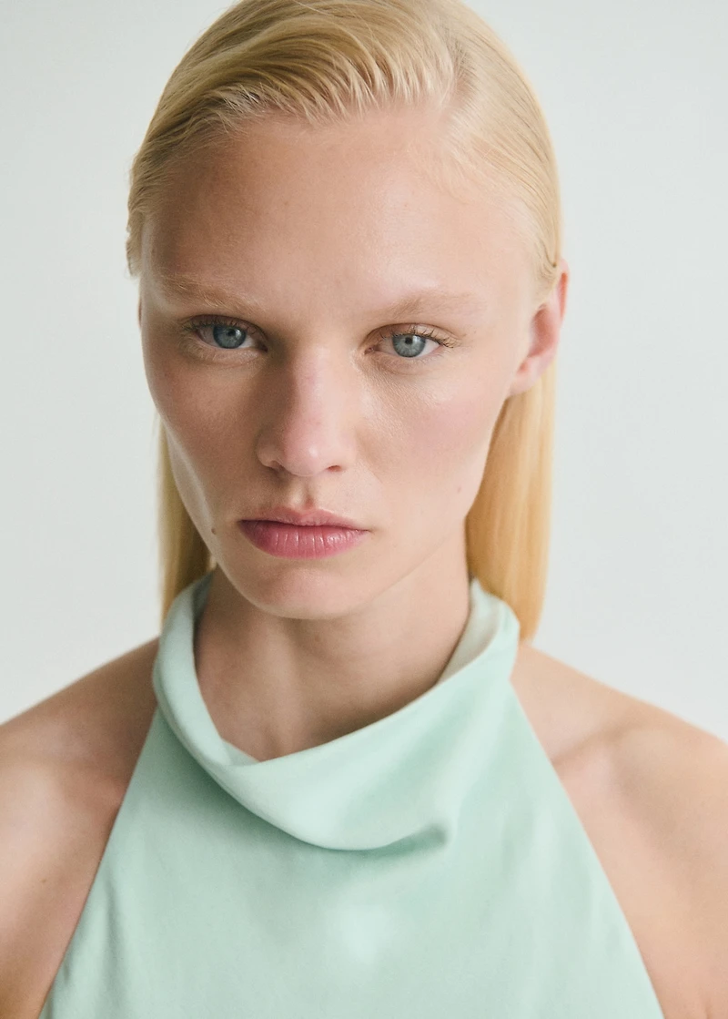 Satin halter neck dress