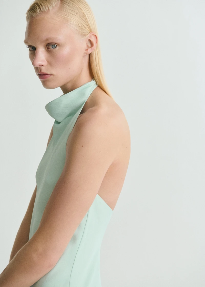 Satin halter neck dress