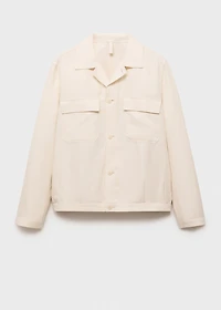 Bowling-style overshirt a linen blend