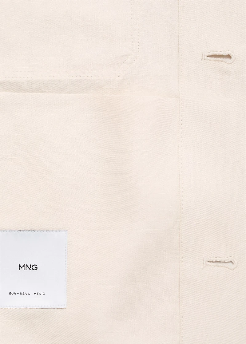 Bowling-style overshirt a linen blend