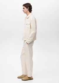 Bowling-style overshirt a linen blend