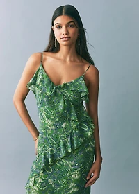 Ruffled printed dress