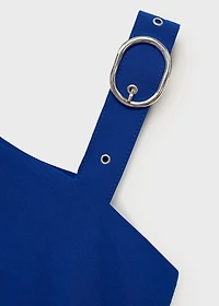 Asymmetrical dress with strap and buckle