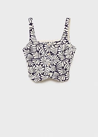 Floral fitted linen top