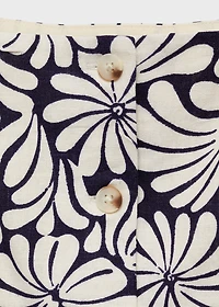 Floral fitted linen top