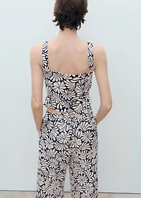 Floral fitted linen top