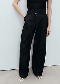 Wide leg pants with belt