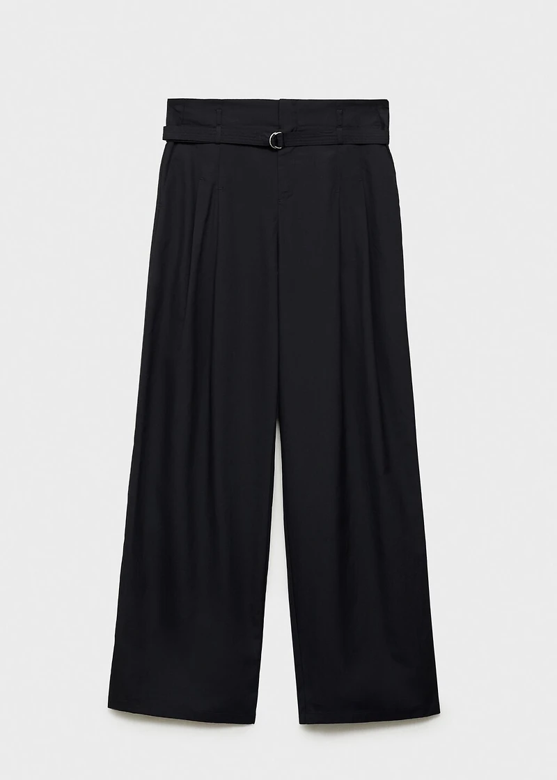 Wide leg pants with belt