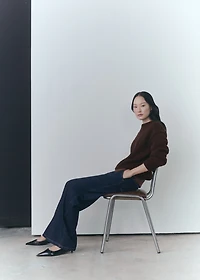 Chunky-knit sweater with ribbed trims