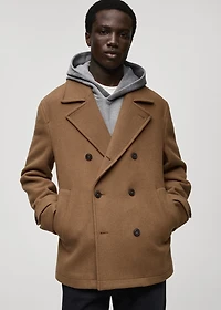 Wool double-breasted coat