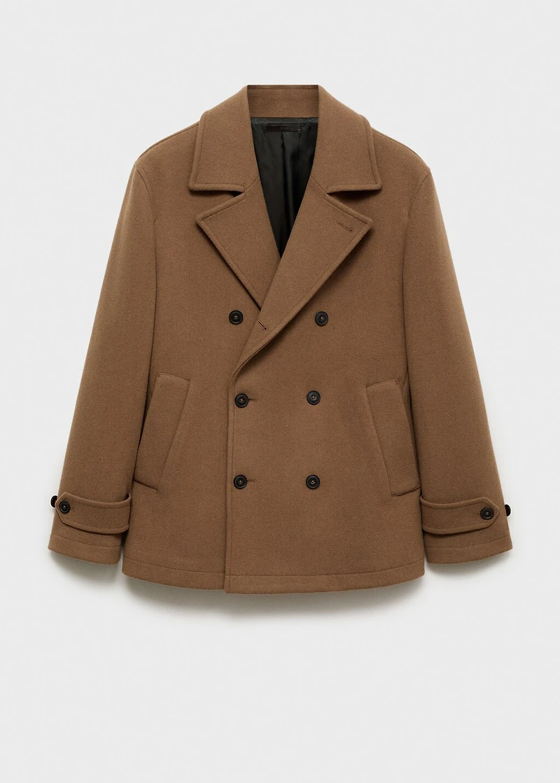 Wool double-breasted coat