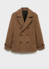 Wool double-breasted coat
