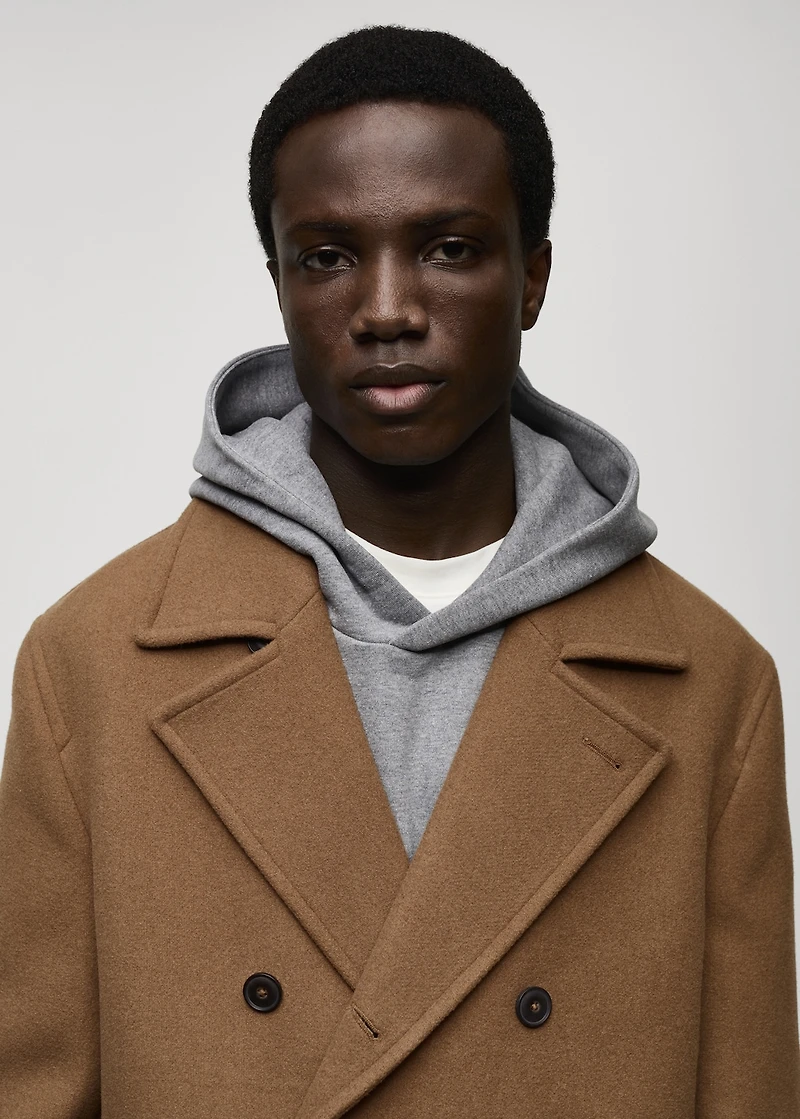 Wool double-breasted coat