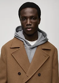 Wool double-breasted coat