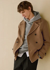 Wool double-breasted coat