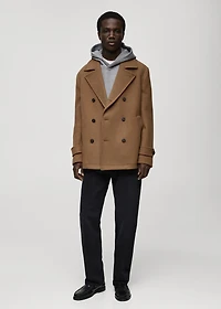 Wool double-breasted coat