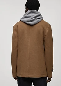 Wool double-breasted coat