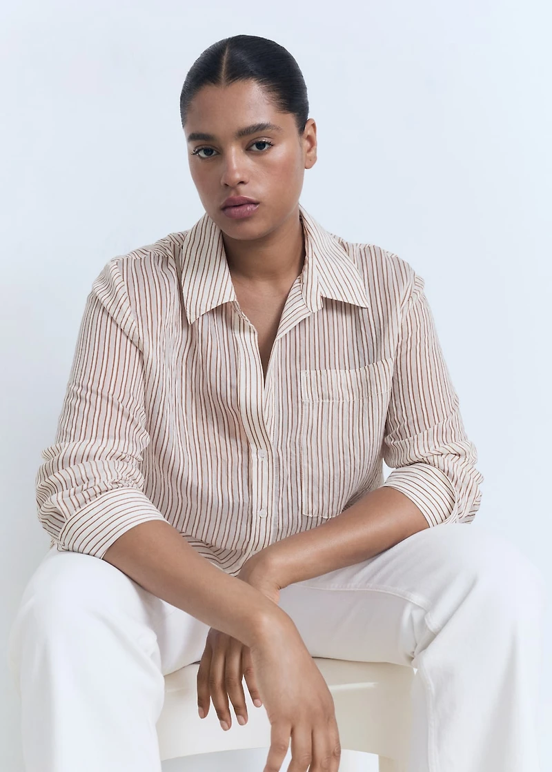 Semi-transparent striped shirt