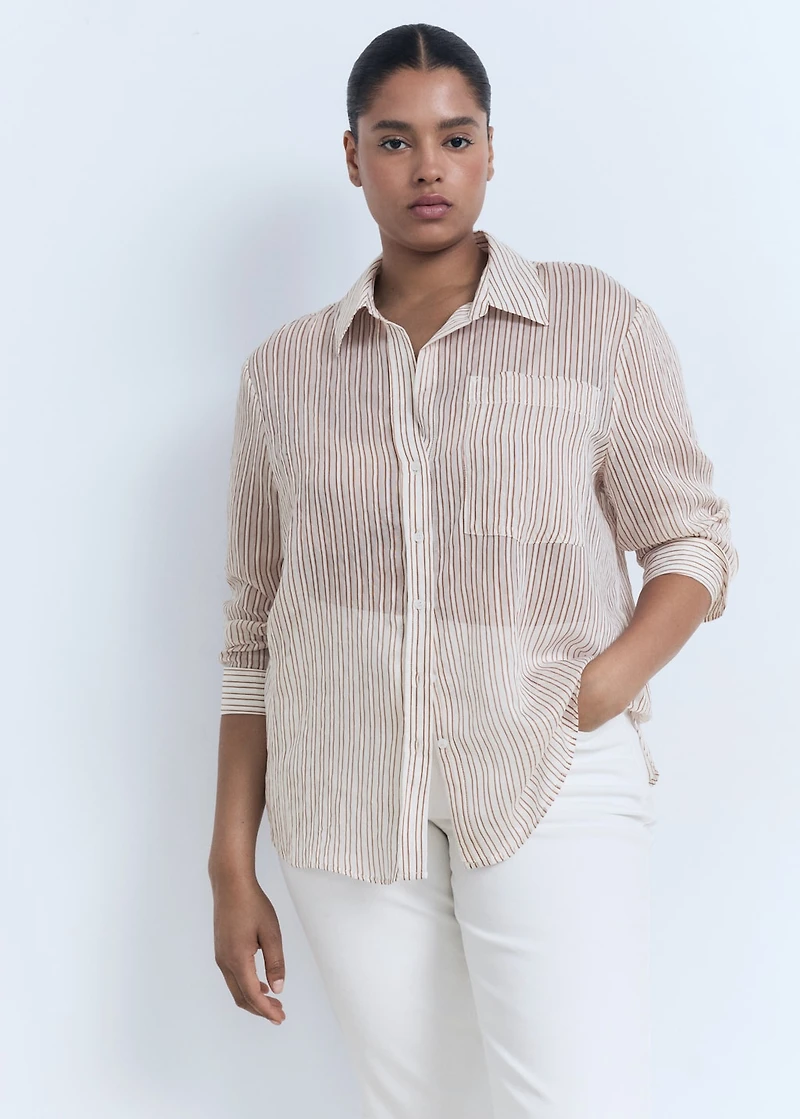 Semi-transparent striped shirt