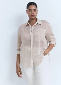 Semi-transparent striped shirt