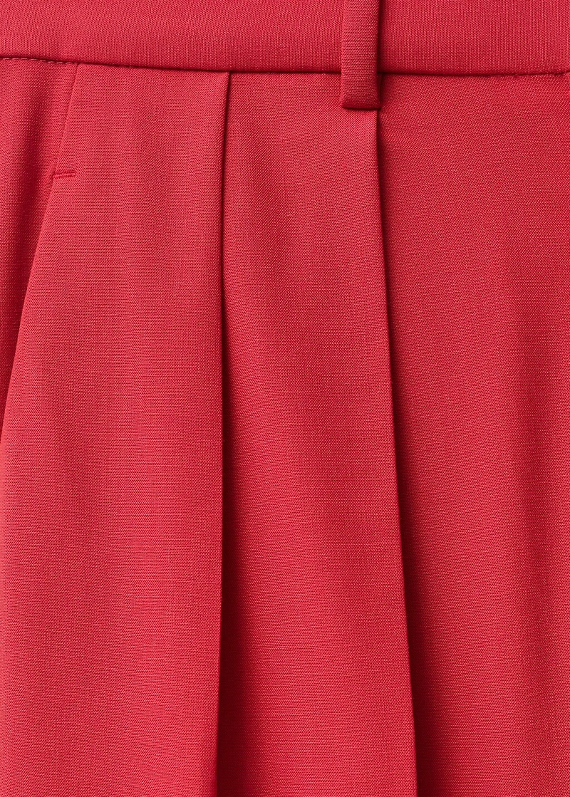 Wide leg wool-blend suit pants