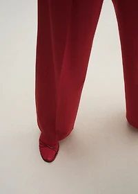 Wide leg wool-blend suit pants
