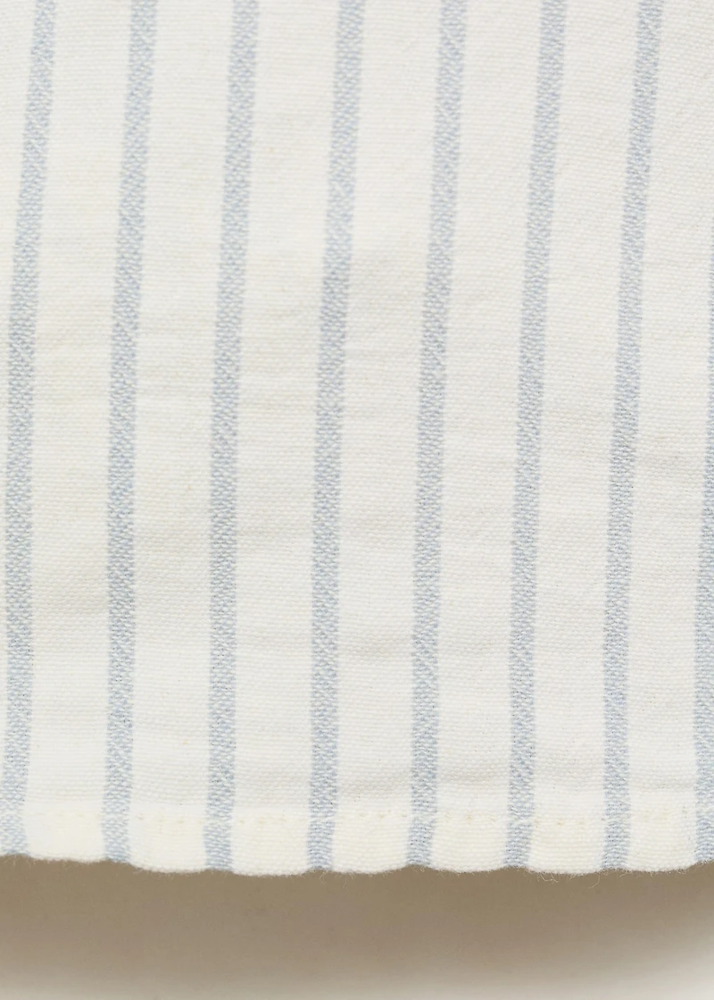 Striped Mao collar shirt