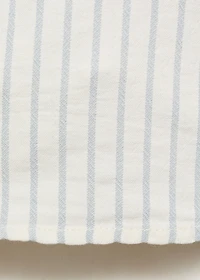 Striped Mao collar shirt