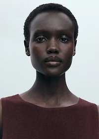 Fine ribbed knit top