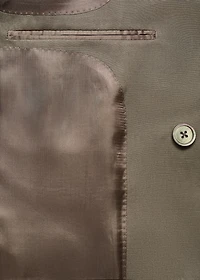 Slim-fit linen-blend double-breasted blazer