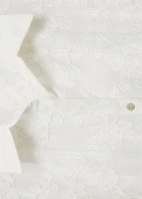 Embroidered shirt dress with belt