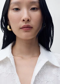 Embroidered shirt dress with belt